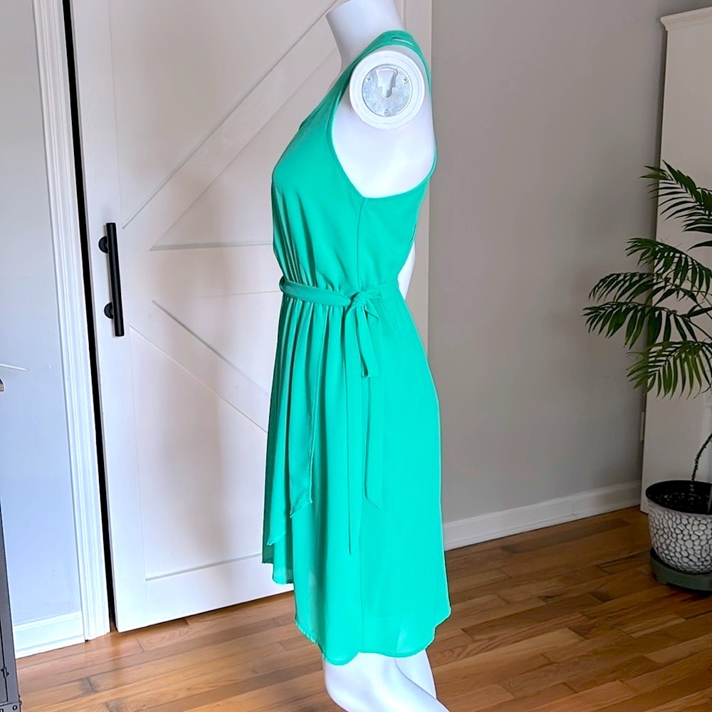 Modcloth Silk Cut Out Back Side Tie Sleeveless Side Tie Wrap A-Line Mini Dress - Picture 9 of 14